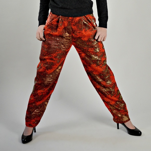 Baggy Pleated Metallic Jeans Designer Pedro del Hi - Picture 2 of 7